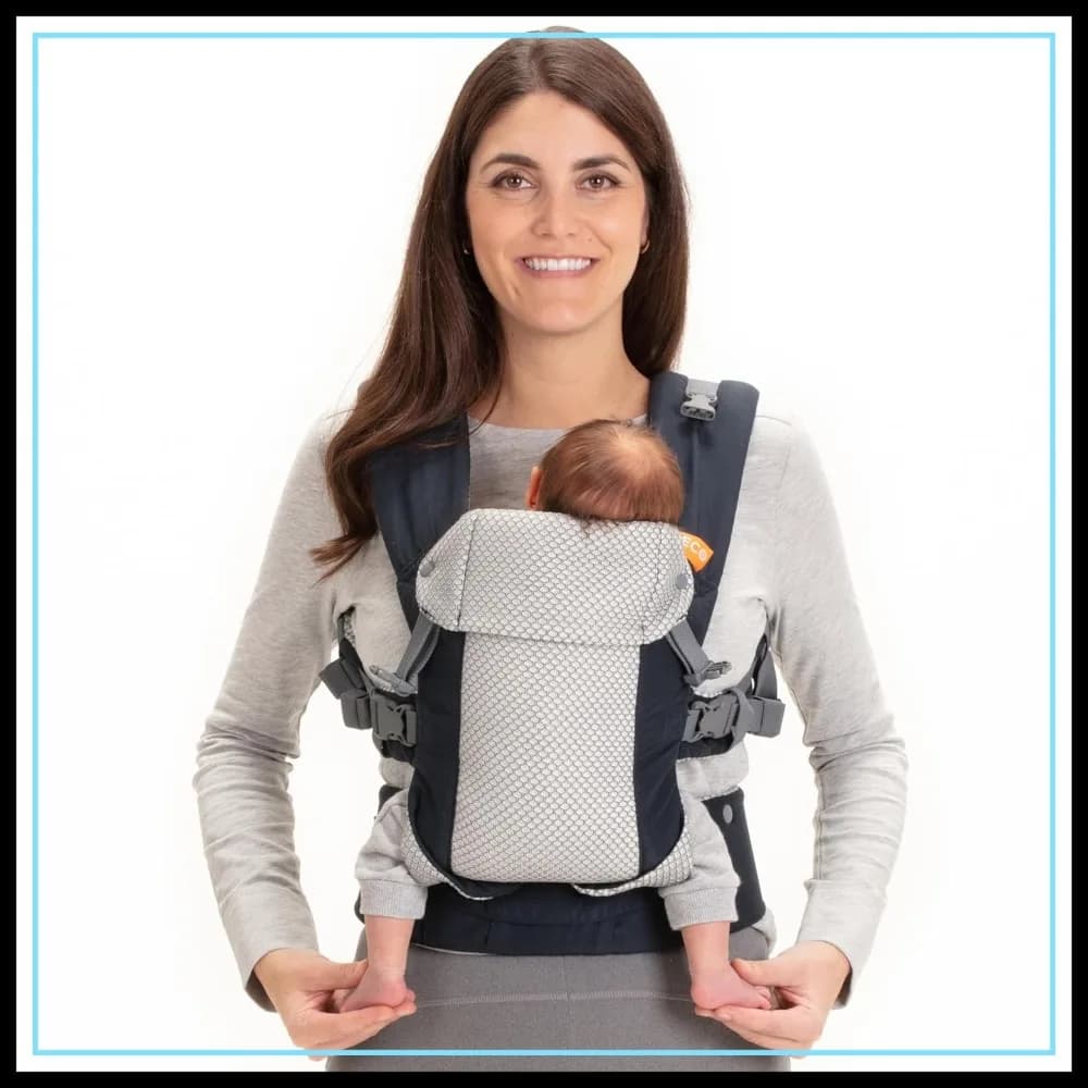 Marsupio Ergonomico per Neonati e Bambini - Forma a M, Seduta Regolabile, Rete 3D Traspirante (Cool Navy)