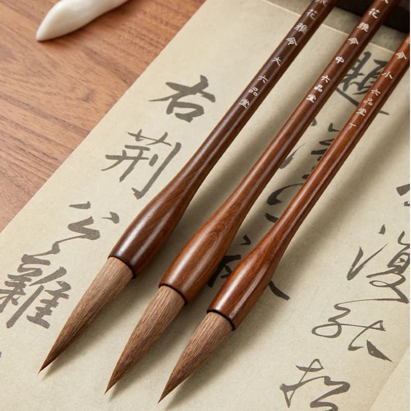 Professional Pure Weasel Hair Chinese Calligraphy Brush Set for Beginners Adults & Kids Regular Running Cursive Script Painting