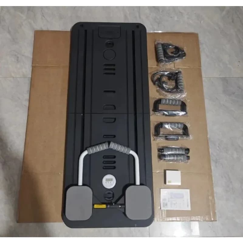 New Roller Wheel Ab Exercise Pull up Trainer Board Multi with Resistance Bands Yoga Display Pedal Arm Folding Leg for Home Gym