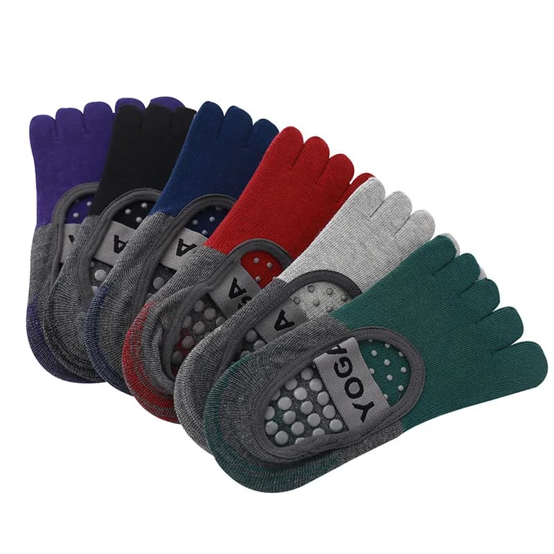 Women's Breathable Yoga Socks Pilates Five fingers Anti-slip Silicone Ball Socks for Women's Fitness Dance without Cotton Back