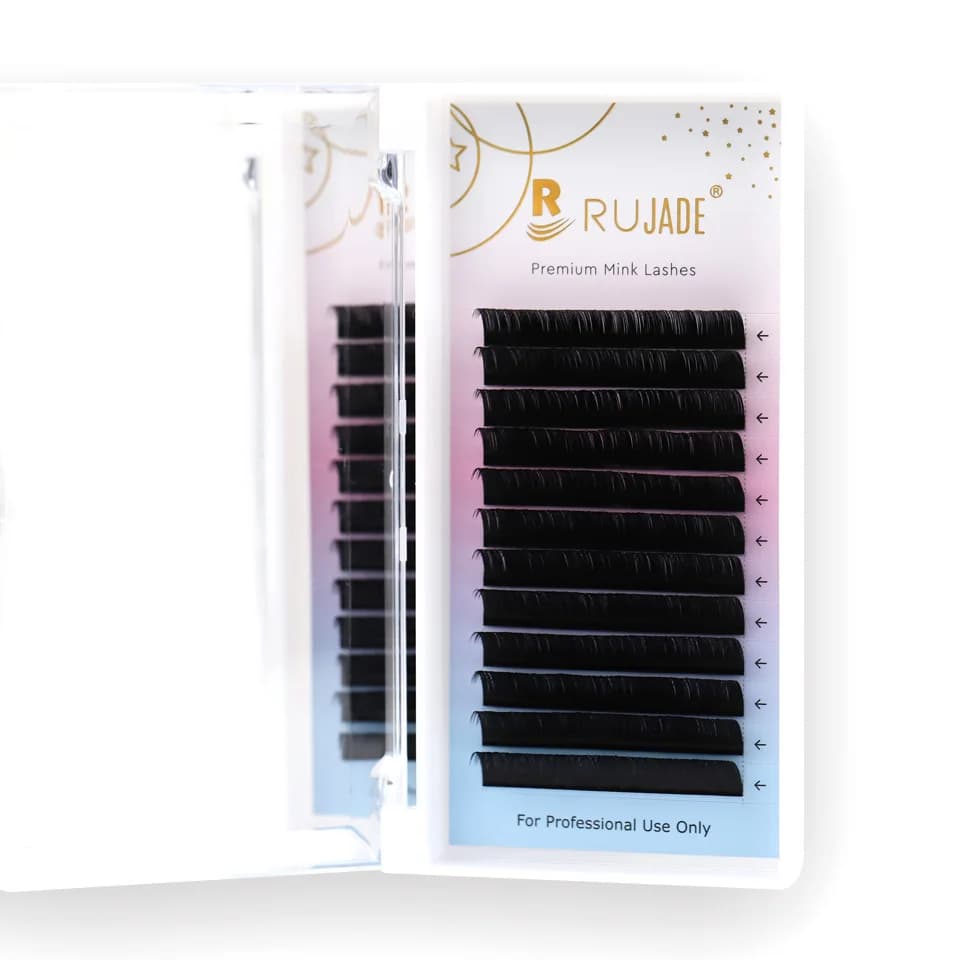 RUJADE Ciglia individuali classiche Ciglia finte visone finto Estensione ciglia finte Tutte le dimensioni 6-20mm Ciglia morbide Ciglia per trucco professionale