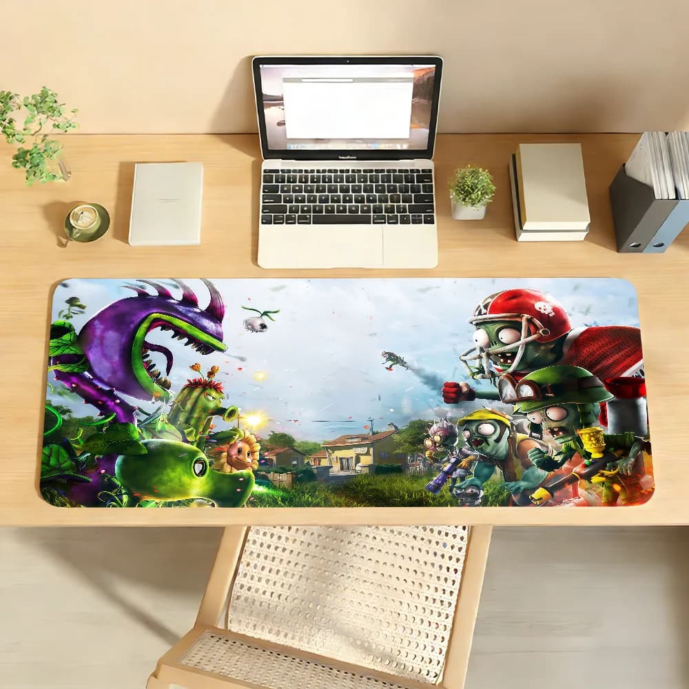 Tappetino per mouse Cartoon P-Plants Vs Z-Zom-bies, tappetino da scrivania antiscivolo, accessori per PC e laptop, tastiera da ufficio in gomma, decorazione per giocatori