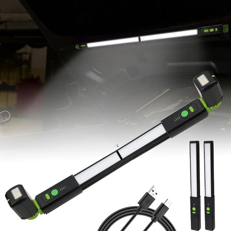 LED Work FlashLight, 1200LM High Bright Aluminum Long Strip Rechargeable Flashlight Auto Hood Repair Inspection Lamp