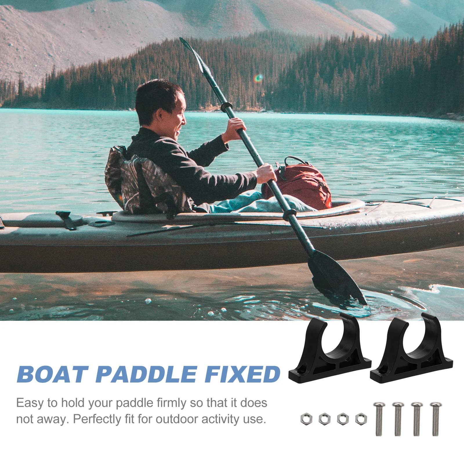 1 paio di supporti per pagaie in plastica per kayak, per uso esterno su barche e kayak, fissaggio a vite, accessori universali per pagaie acquatiche