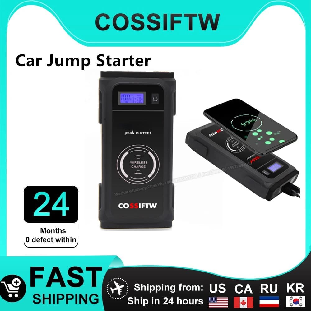 COSSIFTW Auto Jump Starter 24000mAh portatile Auto Powerbank batteria 4000A Car Booster batteria di avviamento di emergenza per Auto
