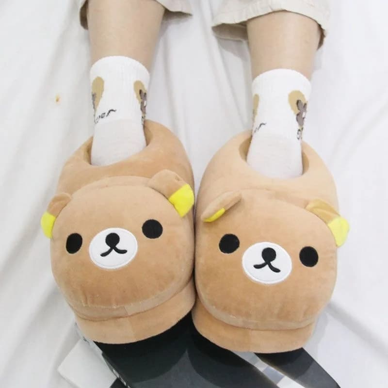 Pantofole Rilakkuma Y2k Kawaii Cartoon Anime Giappone All Inclusive Pe Frosth Peluche Pantofole piatte antiscivolo per la casa per interni Carine