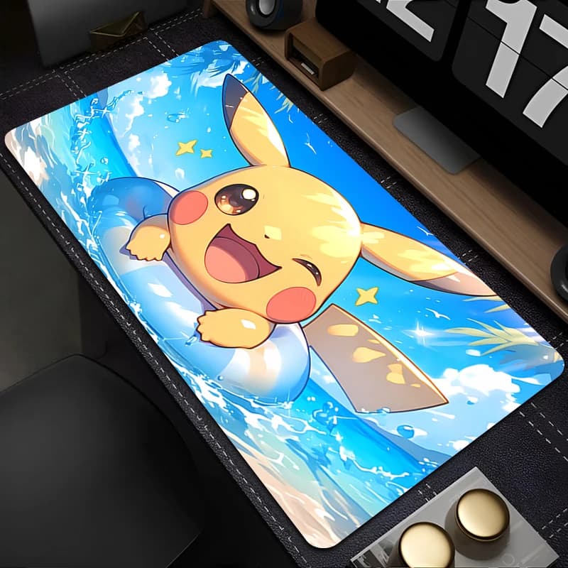 Tappetino per mouse Pokemon Pikachu 90x40 cm Tappetino per tastiera grande per giocatori Tappetino per mouse da scrivania in gomma Tappetino per mouse Tapis Souris Gaming Notbook xxl Mousepad