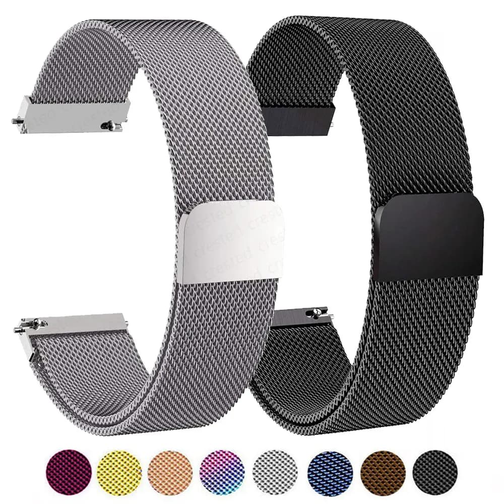 Magnetic bracelet with stainless steel Milanese strap, 18 mm/20 mm/22 mm spare strap, suitable for smartwatch