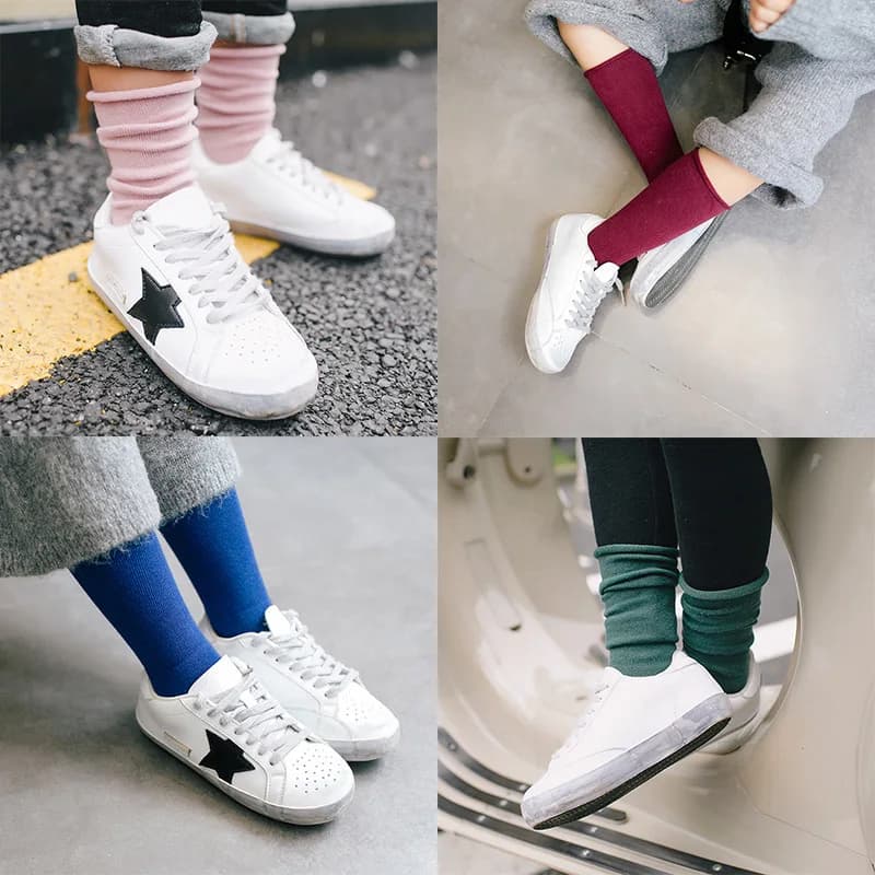 Calzini per bambini, per ragazze e ragazzi, in morbido cotone, tinta unita, per neonati, bambini, studenti, sportivi, per la primavera e l'autunno, per bambini da 1 a 10 anni.