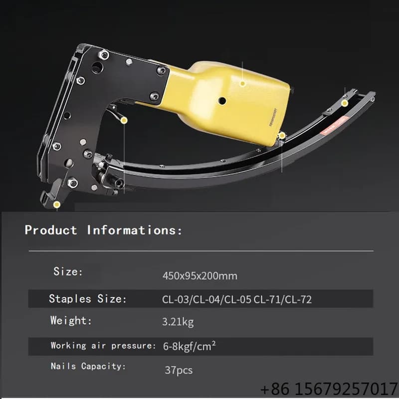 M66L Lighter Faster Professional Pneumatic Clipping Gun Clip Air Tool for Fix the Spring of Mattress/Sofa Clip Nailer