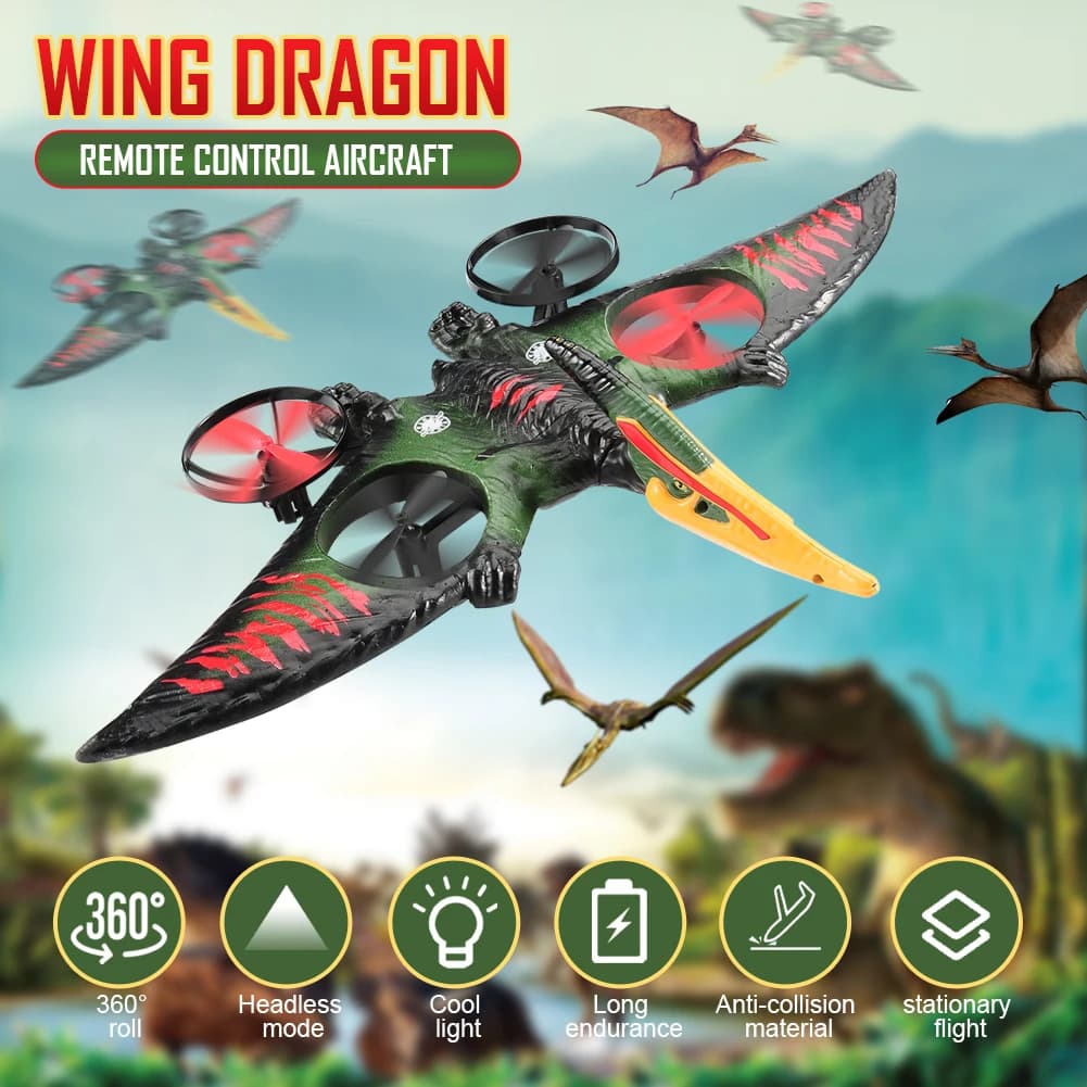 Resistente alle cadute Telecomando Pterosauro Aereo telecomandato Aereo in schiuma UAV Simulazione Dinosauro Aliante UAV Regalo per bambini