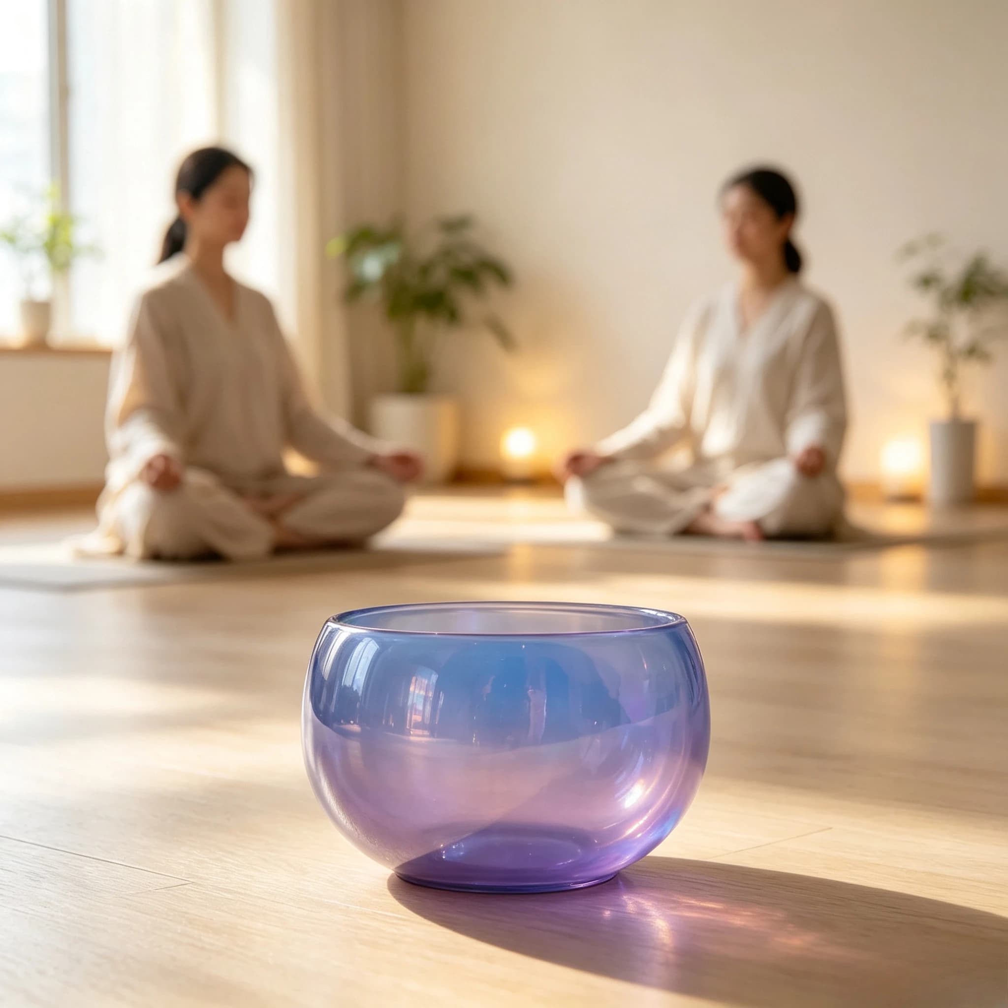 Star Linkup Magic alchemy colors crystal singing bowl with 2nd octave perfect A(about 9") or A# or B(about 8.5") note in 432hz low frequency Gradient Blue Purple Iridescent Aura Quartz Singing Bowl Third Eye Chakra Sound Bath Spiritual Meditation Energy