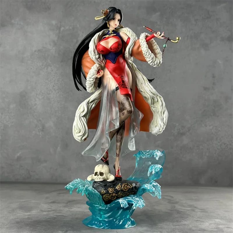 Statua di Boa Hancock in Stile Cheongsam Cinese, Modellino Anime da 36cm, Decorazione da Scrivania, Ornamento da Collezione