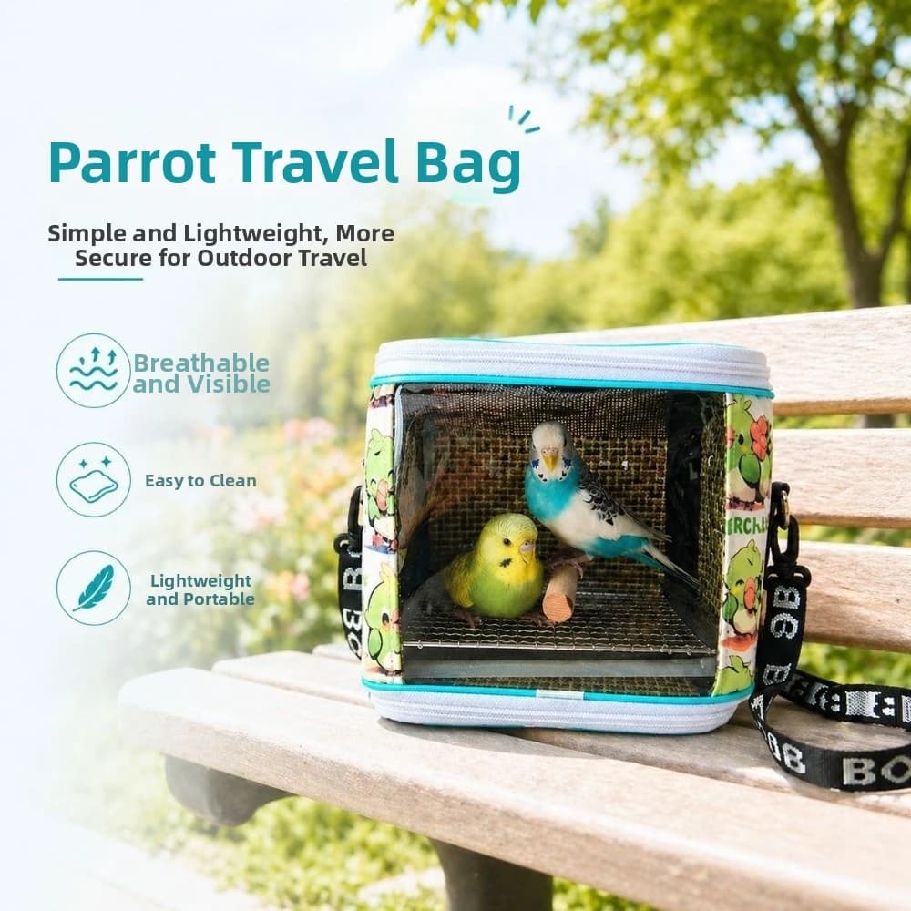 New Nylon Small Pet Carrier Bag Cute Pattern Top Opening Parrot Carrying Bag Multi-size Breathable Pet Cage Handbag for Hamster