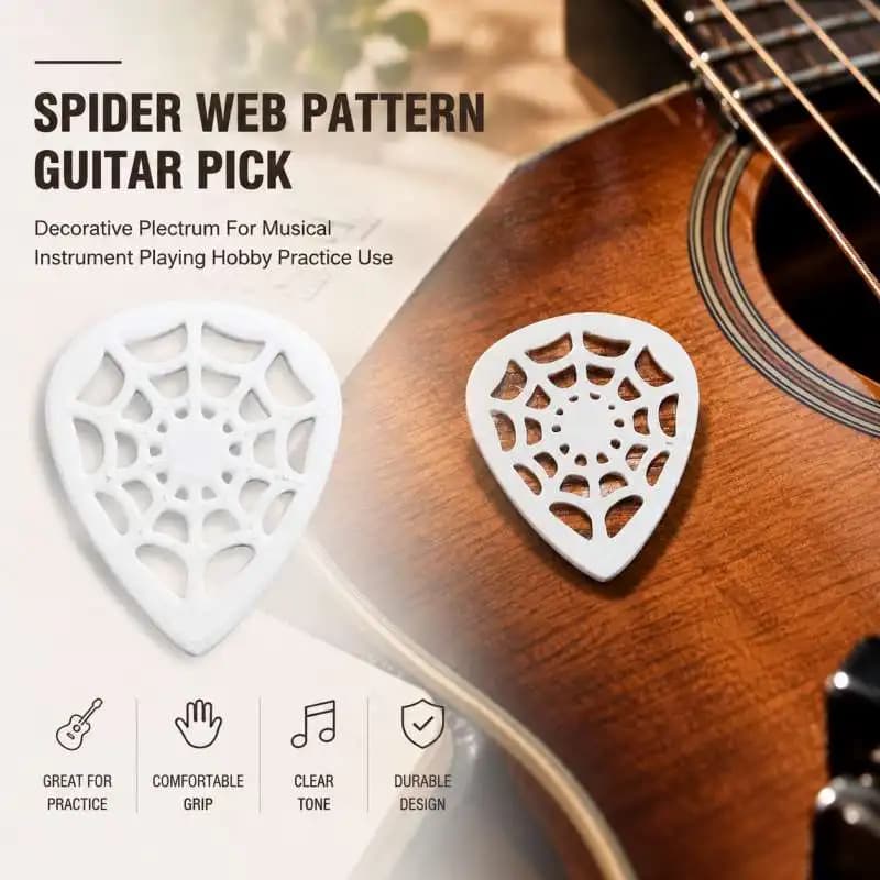 Spider Web Pattern Guitar Pick Decorative Plectrum For Musical Instrument Playing Hobby Practice Use