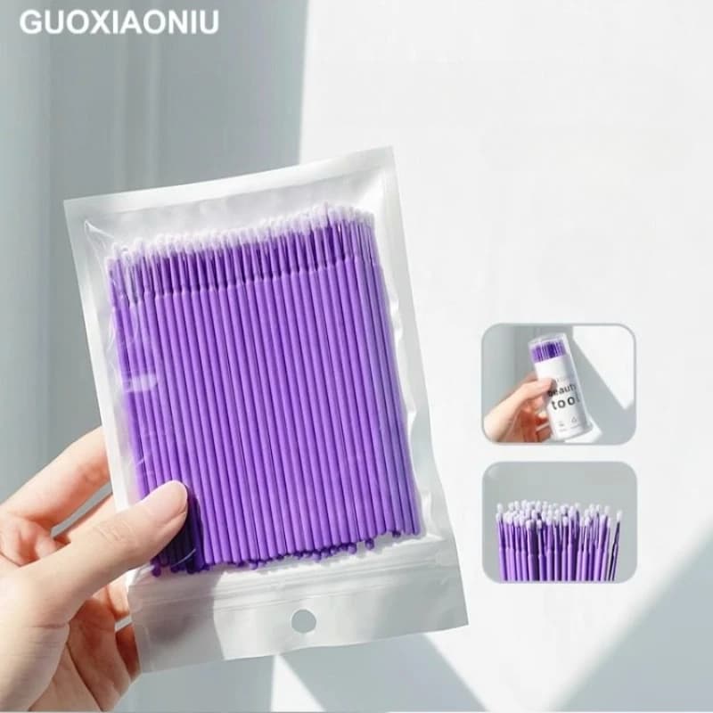 100 Micro Brushes Disposable for Removing Eyelashes, Mascara Applications, Extension Brushes Eyelashes, Makeup Tools