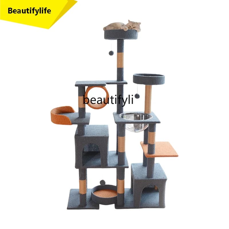 46 Struttura da arrampicata per gatti grandi Nido Colonna da arrampicata per alberi per gatti Piattaforma da salto multistrato Scalatore per gatti integrato