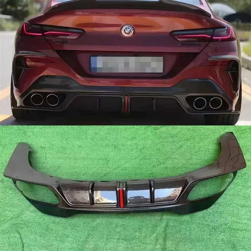 For BMW Series 8 G14 G15 G16: Rear diffuser in Vera Fibra di Carbonio, Splitter e Spoiler per Paraurti, Accessori Auto, Kit Carrozzeria