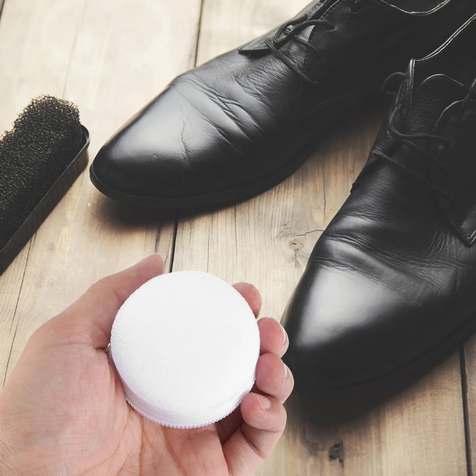 Set di 10 Spazzole Morbide in Spugna per la Pulizia delle Scarpe, Lucidante Portatile per Calzature, Accessori per la Cura delle Scarpe