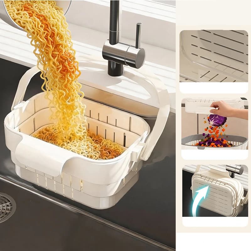 Hanging Kitchen Sink Drain Basket - Automatic Food Waste Drain Basket With Removable Bottom For Filtering Kitchen Waste, Easy To