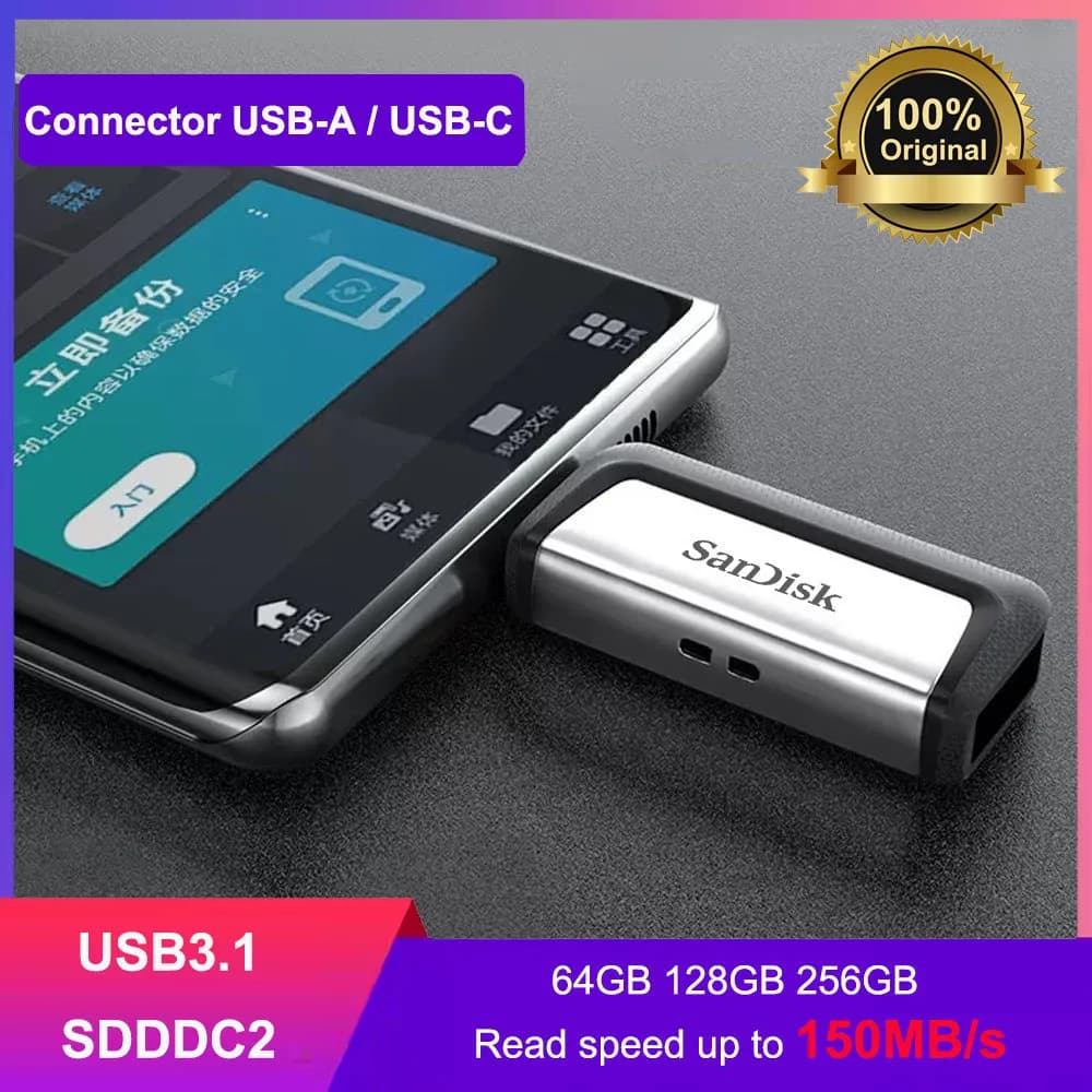 SanDisk SDDDC2 Ultra Dual Drive USB Type-C 256GB 128GB 64GB OTG Chiavetta USB Pen Drive Chiavetta USB Micro USB Flash Tipo C
