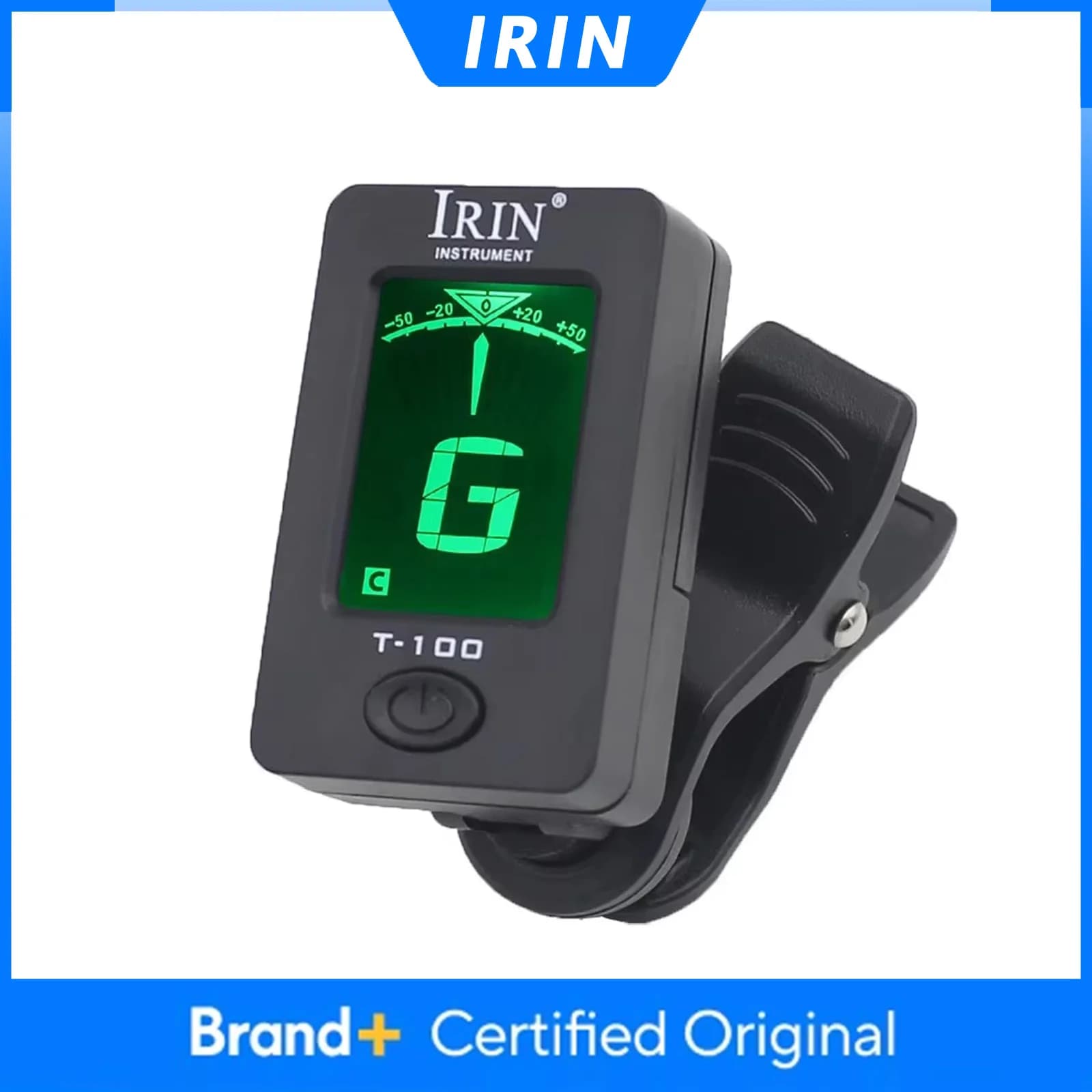 IRIN T-100 Accordatore Digitale a Clip per Chitarra Elettrica, Basso, Violino, Ukulele, Universale, Rotazione a 360 Gradi