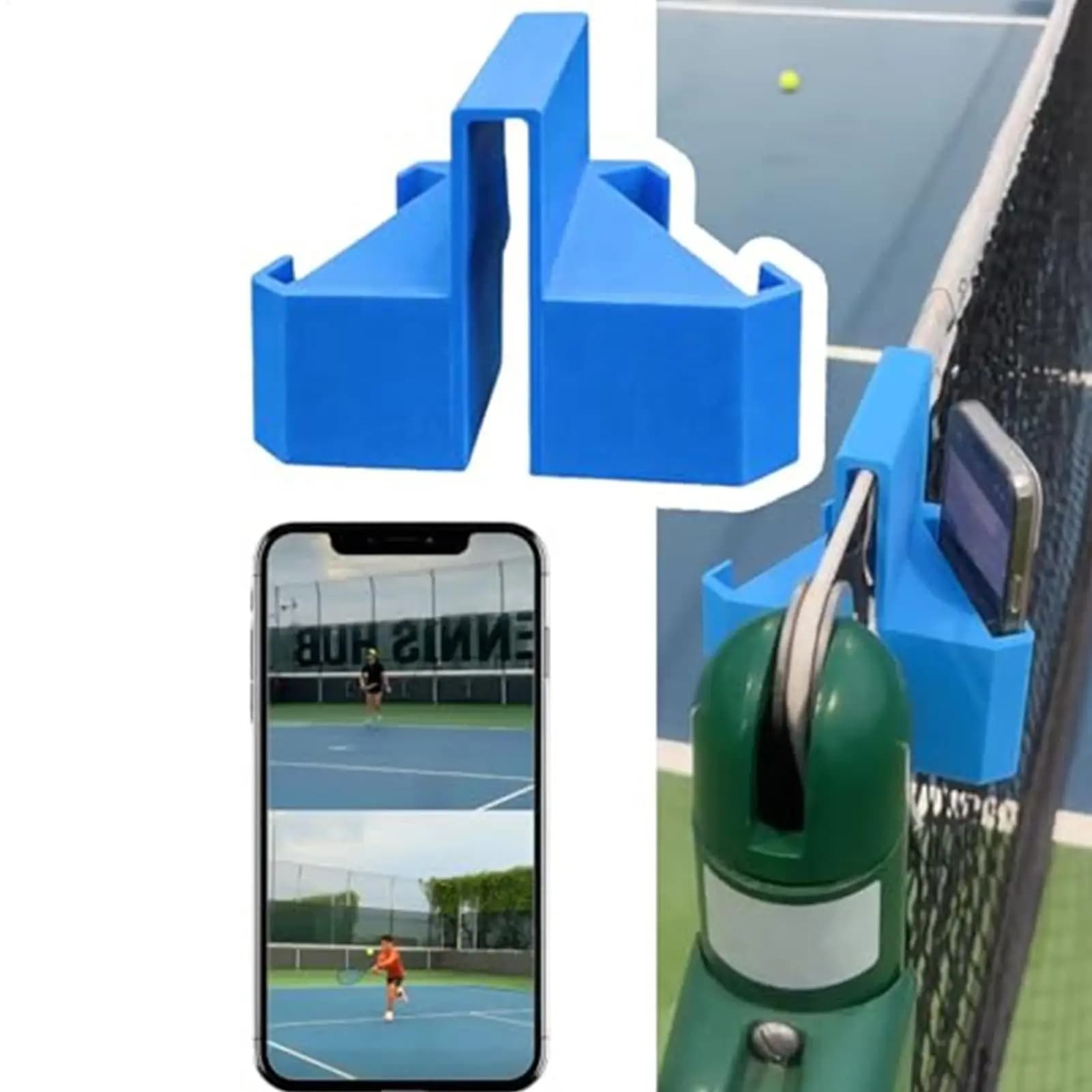 3D Printed Tennis Network Support, Tennis Registration Support, Tennis Camera Support, Phone and Action Room Support with Double Perspective and Clip