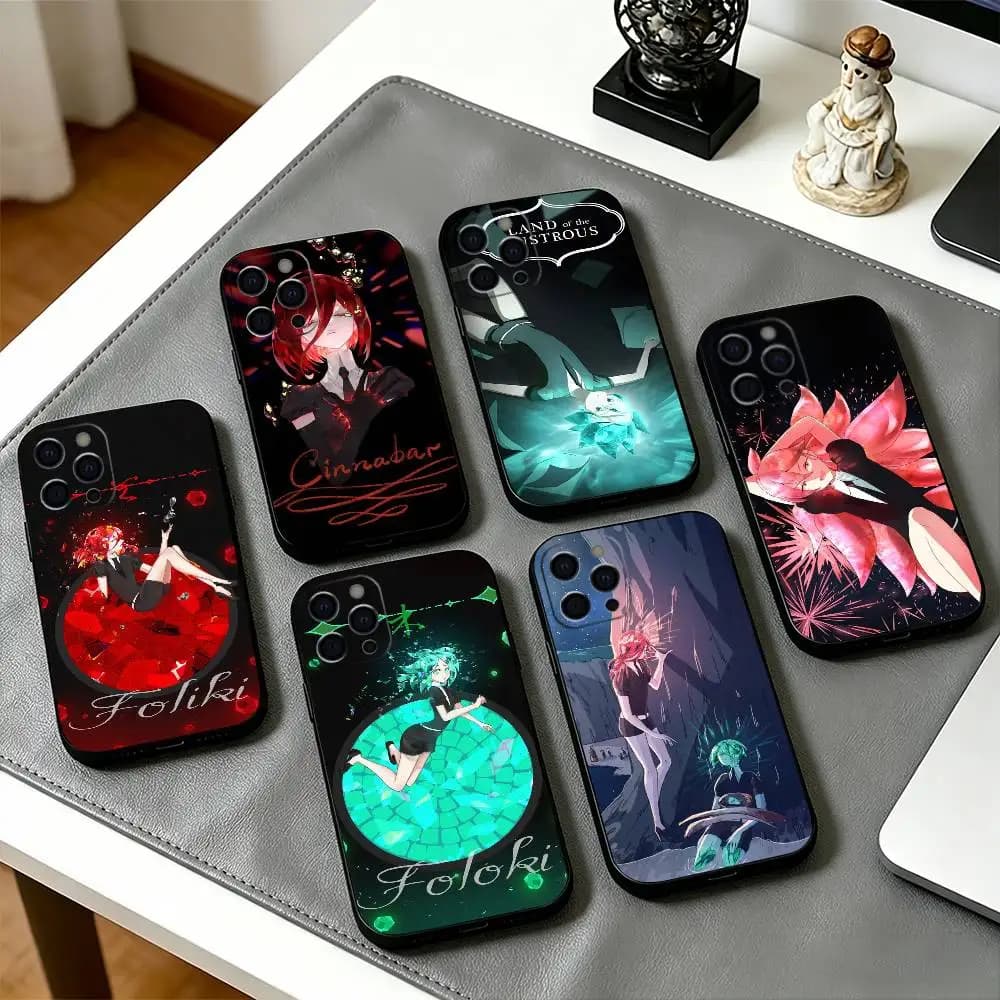 Cover Morbida Nera Land Of The L-Lustrous per iPhone 17, 16, 15, 14, 13, 12, 11 Plus, Pro Max e Altri Modelli