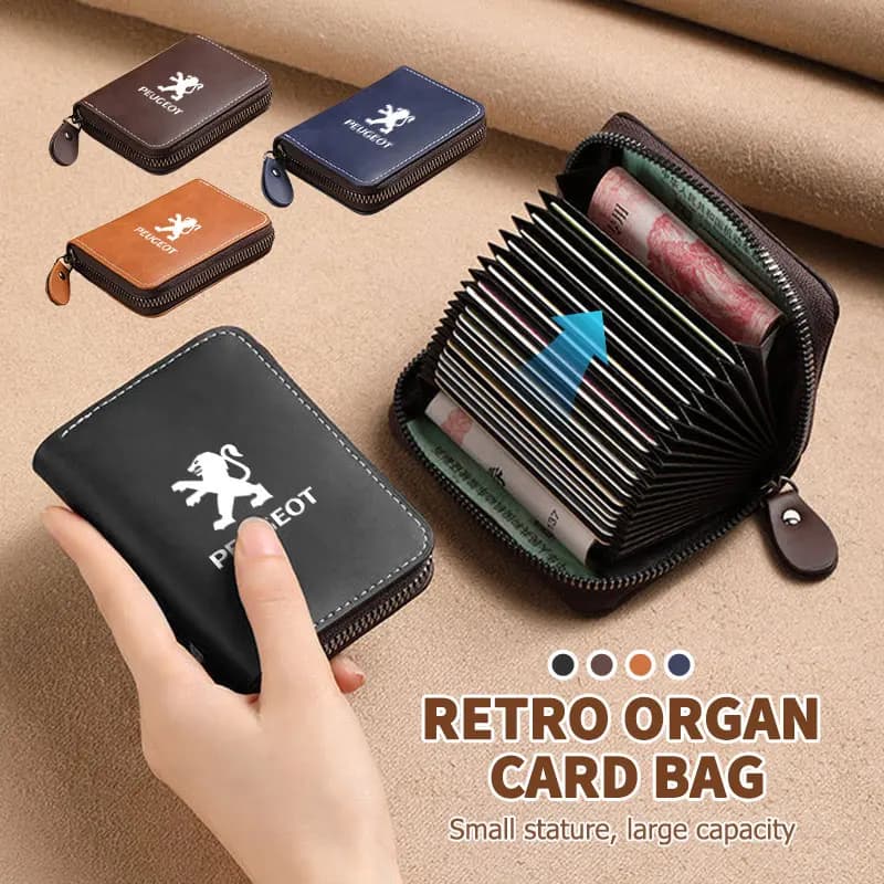 Car Men's Wallet ID Credit Card Storage Bag Cash Coin Purse For Peugeot 407 508 2008 5008 107 106 205 4008 301 607 108 807