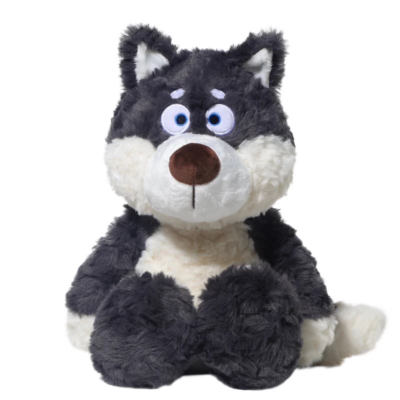 Peluche lupo grigio carino da 40 cm, peluche lupo super morbido, regalo per bambini
