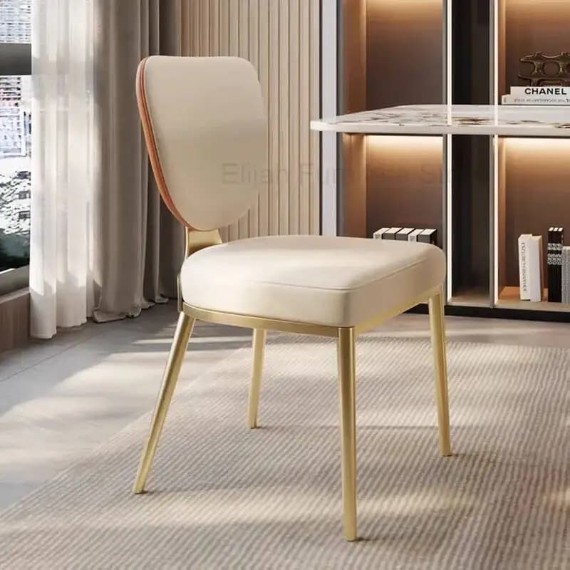 Cuscini Gambe in metallo nero Sedie da pranzo Sedia da ristorante moderna in pelle nordica Eventi Mobili per la casa Silla minimalista italiano