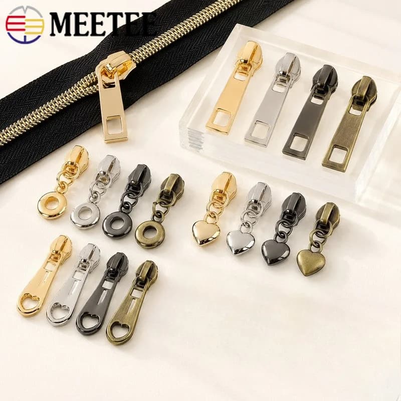 50Pcs 3# Zipper Sliders Nylon Zip Puller for Bag Pocket Clothes Closure Repair Replacement Sewing Accessory Tailor Craft