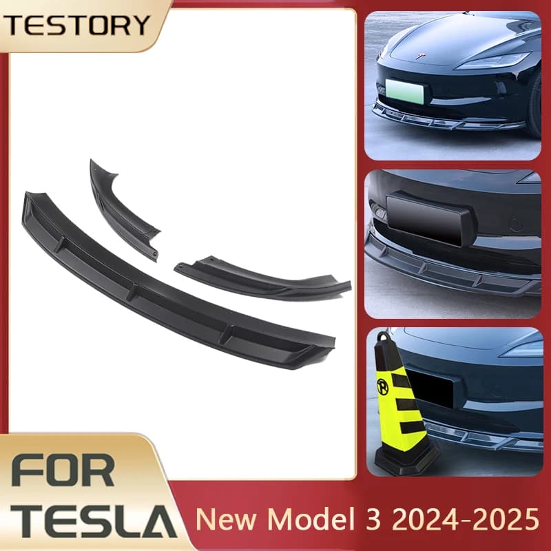 For Tesla Model 3 2024-2026 Accessories Bumpers Front Lip Front Bumper Diffuser Spoiler Wing for Model 3 Highland Accessories