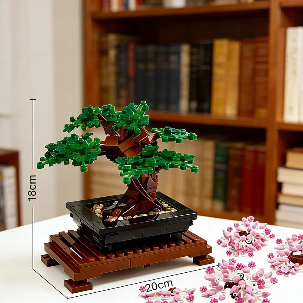 878 Pieces Bonsai Construction Set Compatible with 10281, 3D Perpetual Flower Bouquet, Home Decorative Model, Children Vase Toy