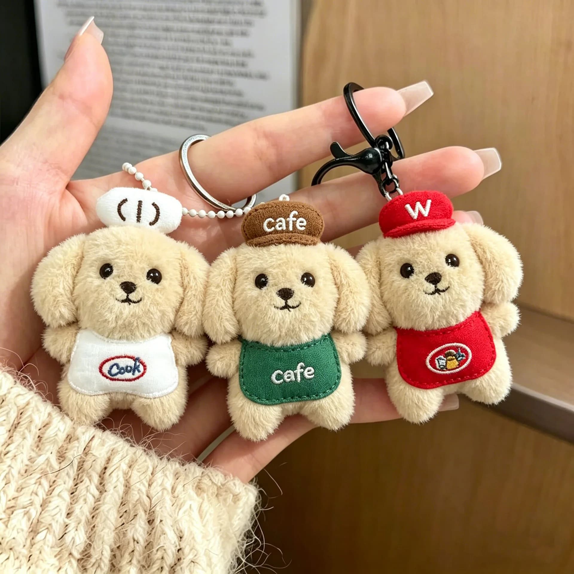 Nuovo Portachiavi Peluche Cucciolo Squeaky, Ciondolo Decorativo per Zaino a Forma di Cucciolo di Peluche Cartone Animato, Simpatici Regali di Compleanno e Natale