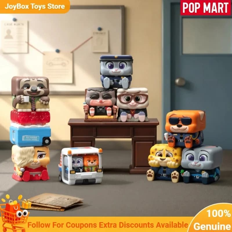 Genuine POPMART Zootopia POP CUBE‑1 Series Blind Box Cute Doll Desktop Ornament Collectible Anime Figure Surprise Guess Bag Toy