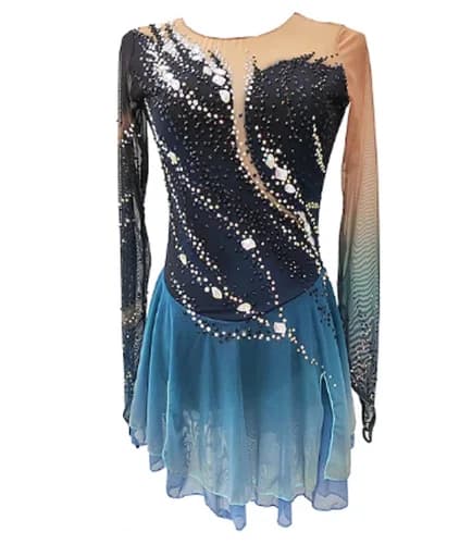 Costumi di allenamento per spettacoli di pattinaggio di figura Gonne da competizione per ragazze Vestiti di pattinaggio su ghiaccio per adulti per bambini eiskunstlaufen kleid