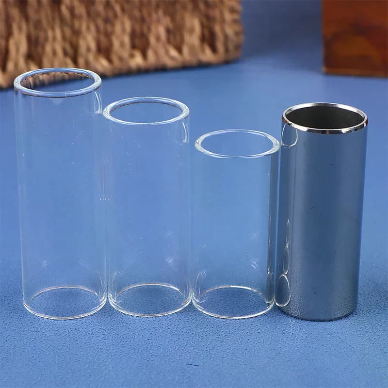 Il set di diapositive per chitarra include 3 diapositive in vetro + 1 diapositive in acciaio inossidabile + 4 plettri per chitarra strumenti a corda per ukulele