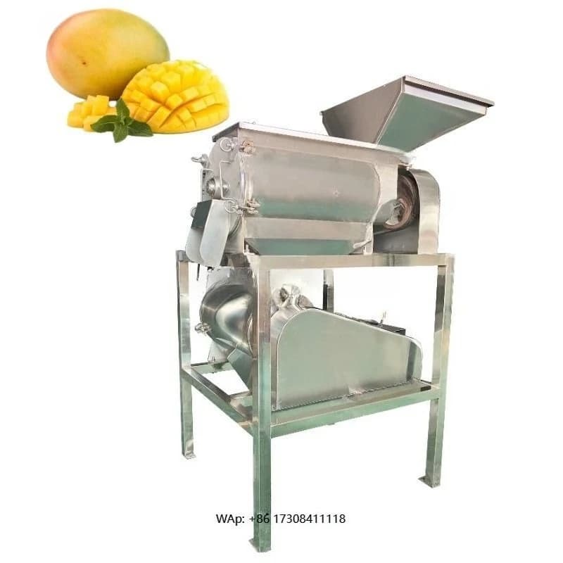 Fruit juicer for mango and vegetable pulp blender, fruit pulp mixer with central motor components