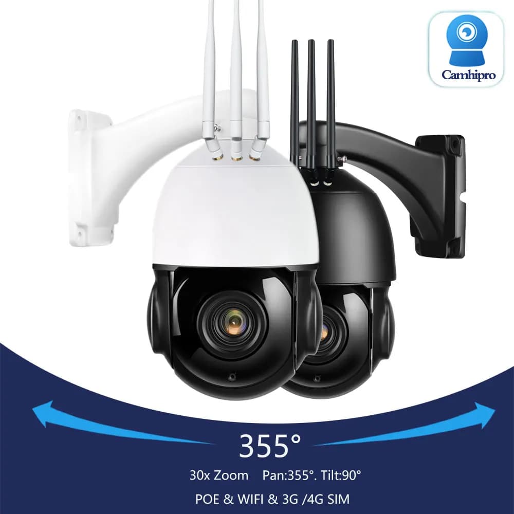 GB 4K 8MP 3G 4G SIM Card Security IP Camera WIFI PTZ Speed Dome 30X Zoom 5MP POE CCTV Two Way Audio Humanoid Tracking IR 80M