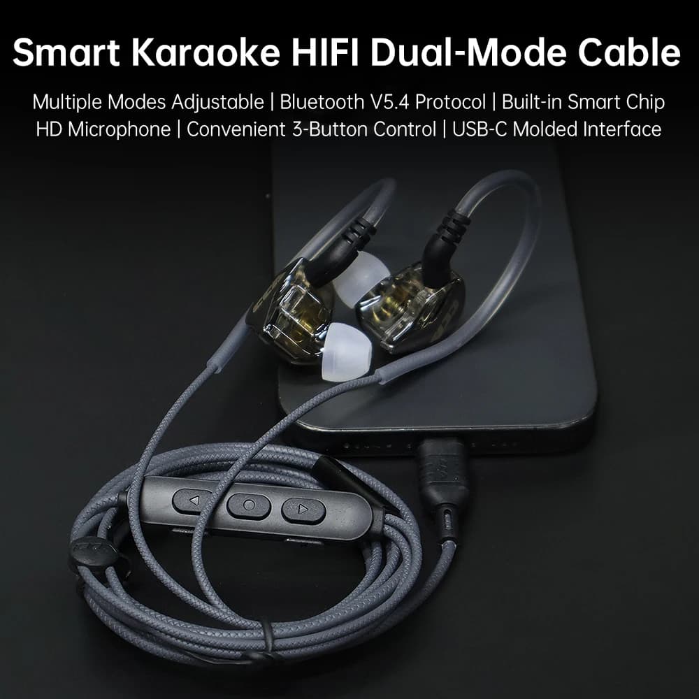 CCA JT1 L'interfaccia multifunzione di tipo C del cavo di monitoraggio live supporta Bluetooth 5.4 per collegare il microfono HD.