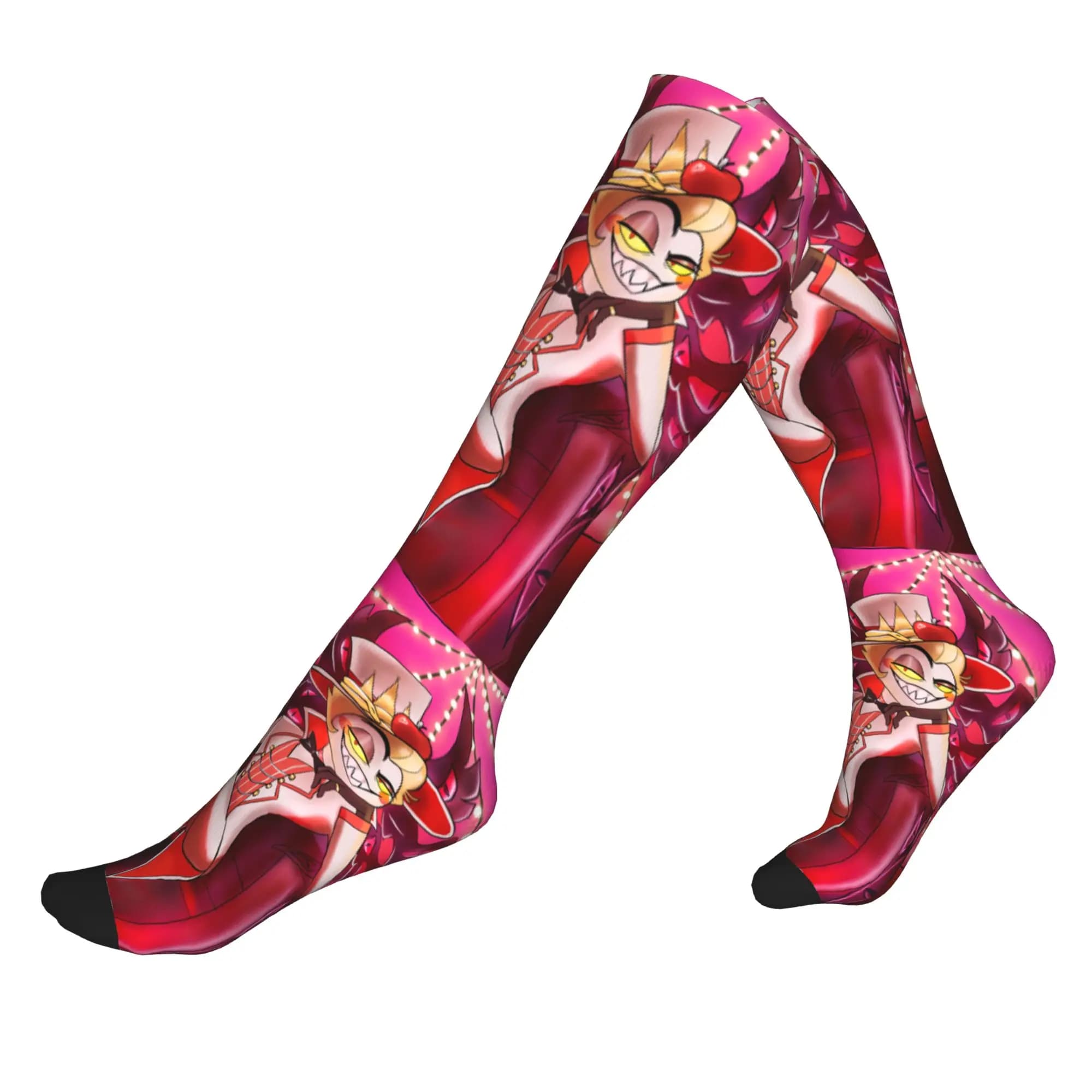 Divertenti calzini da uomo Hazbins Anime Animation Hotel, comodi e caldi, con stampa 3D, calzini sportivi a compressione unisex