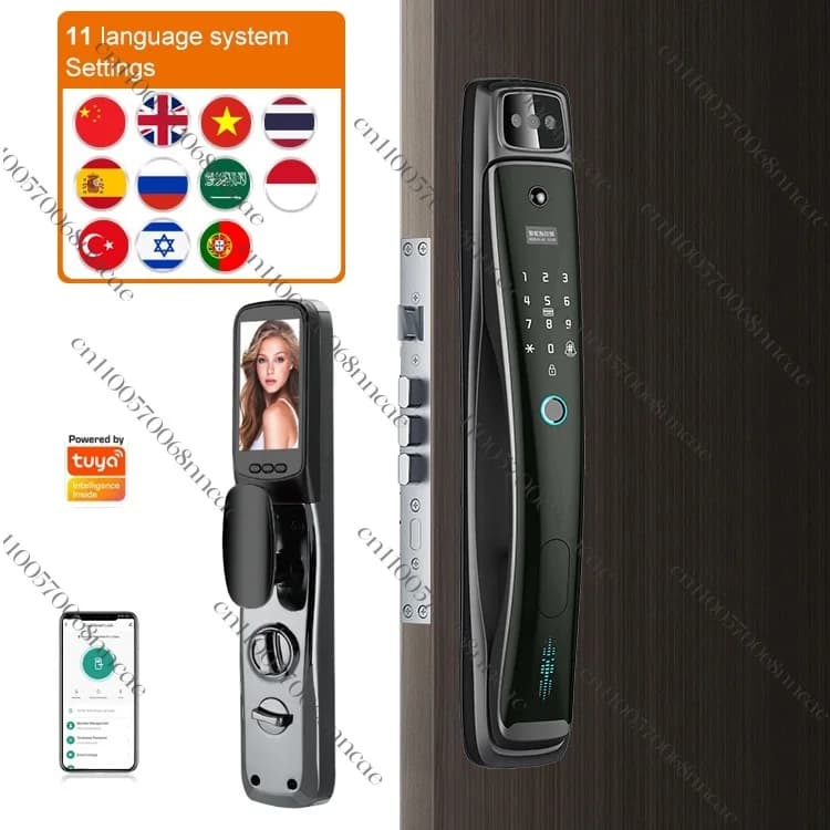 Riconoscimento facciale 3D ad alta sicurezza Serratura per porta con controllo intelligente Password per impronte digitali digitali Serratura per porta intelligente con fotocamera integrata