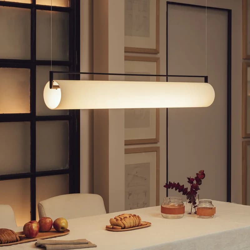 Nordic Danish Long Strip Pendent Lamp Creative Exhibition Hall Studio Model Houses Designer Circular Tube Restaurant Chandelier