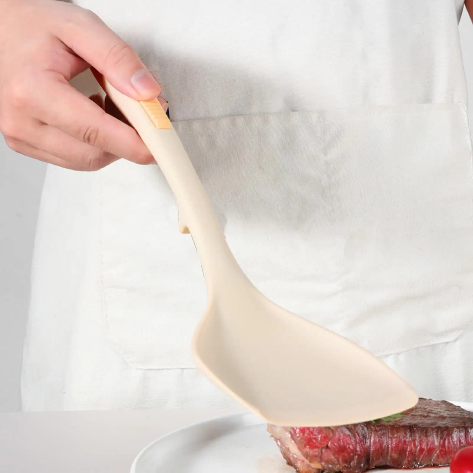 Silicone Kitchen Spat Heat Resistant Solid Turner Kitchen Tool Non-stick Kitchen Gadget Flexible Kitchen for Home Pan