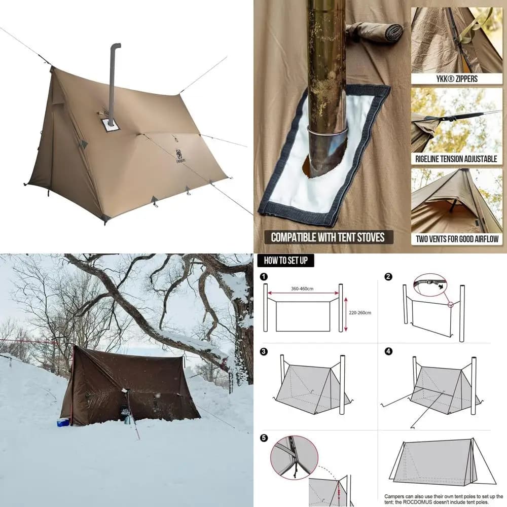 Lightweight Tent Waterproof with Hole for Stove, Versatile for Open Adventure, Camping, Hiking