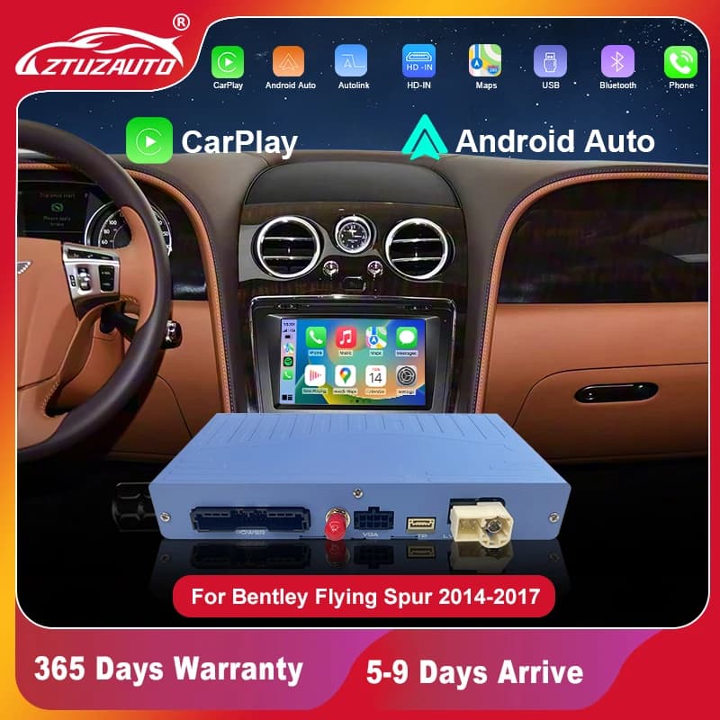 Wireless CarPlay Per Bentley Flying Spur 2014-2017 Android Auto Airplay Specchio collegamento Retrofit Multimedia Navigazione Reverse