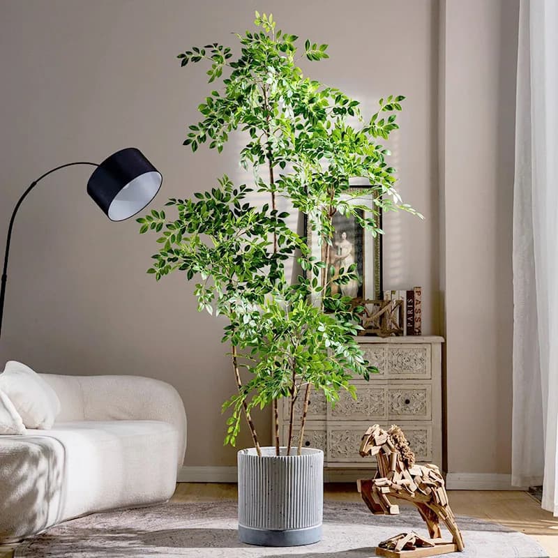 Albero dei soldi tropicale artificiale grande da 82 pollici Albero felizioso in plastica Piante di palma finte per l'arredamento del negozio di giardino domestico