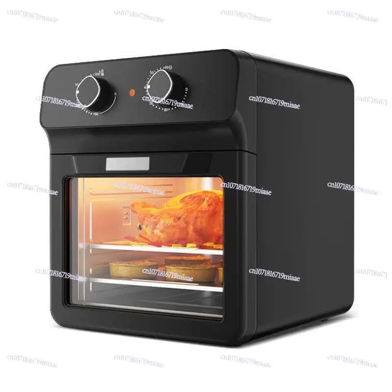 Double Voltage Smart Electric Oven, 1700W, Oil-free, with Variable Temperature/Timer, 360° Convection, Stainless Steel, Mounted