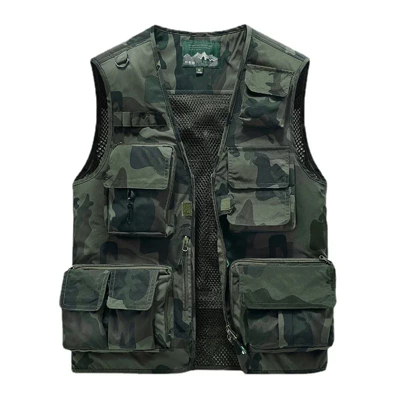 Gilet da esterno da uomo Gilet da arrampicata Giacche Multi-tasca Pesca Fotografia Gilet da uomo Maglia traspirante Gilet Cappotti Taglia 6XL